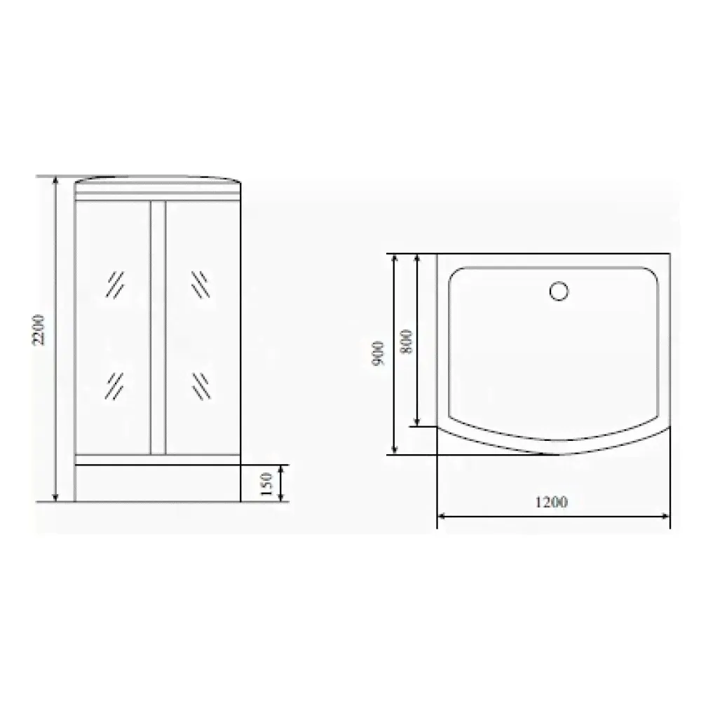 Timo Душевая кабина Standart Т-6615 Silver