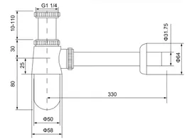 Сифон для раковины Timo хром 960/00L