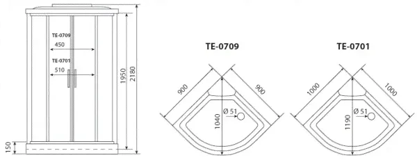 Душевая кабина TIMO Eco TE-0709 (Timo)-4