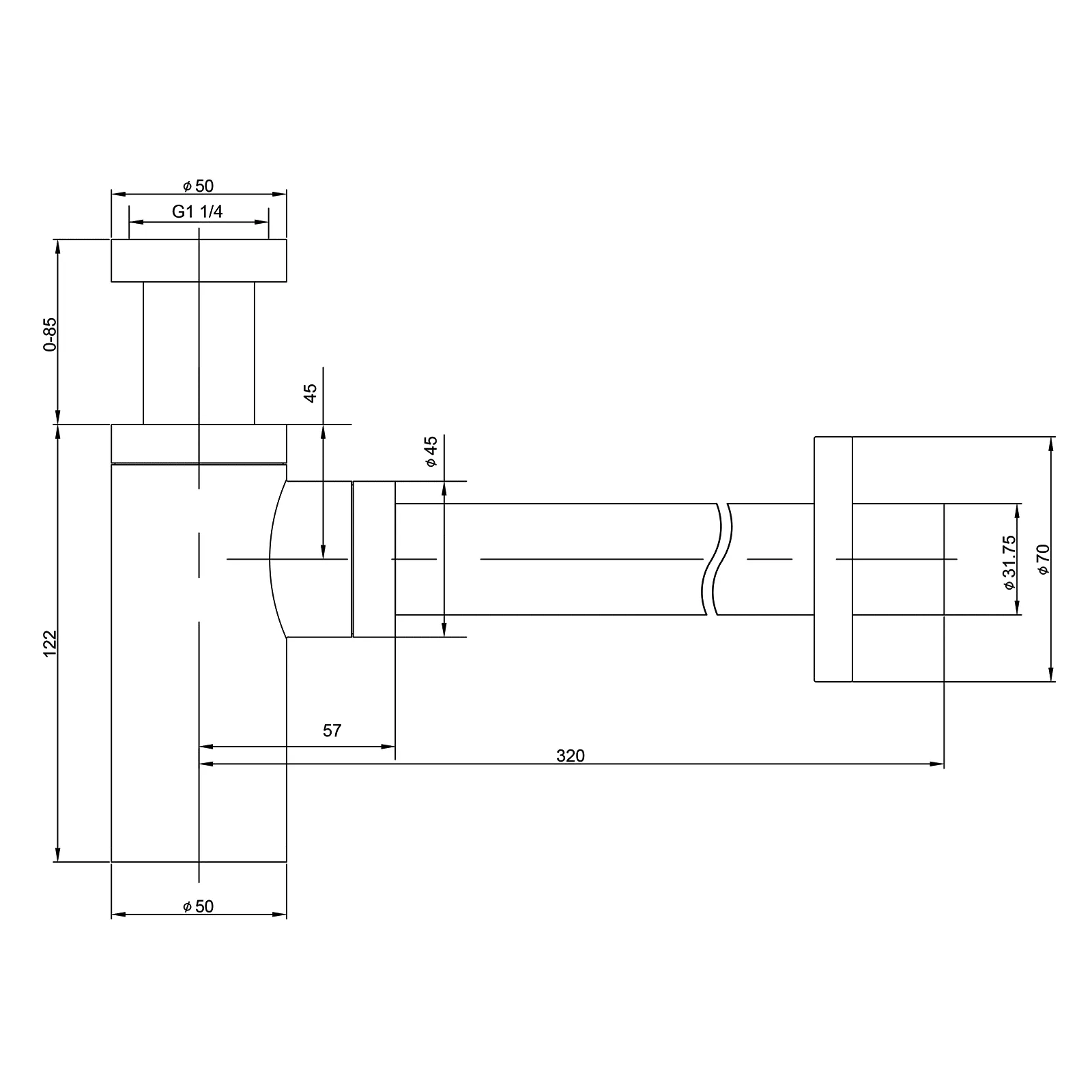 Сифон для раковины Timo 959/00L-1