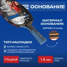 Butterfly Ракетка для настольного тенниса Butterfly Timo Boll, black ракетки для настольного тенниса