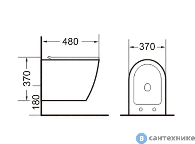 Унитаз подвесной Timo KULO TK-403 (480*370*370)