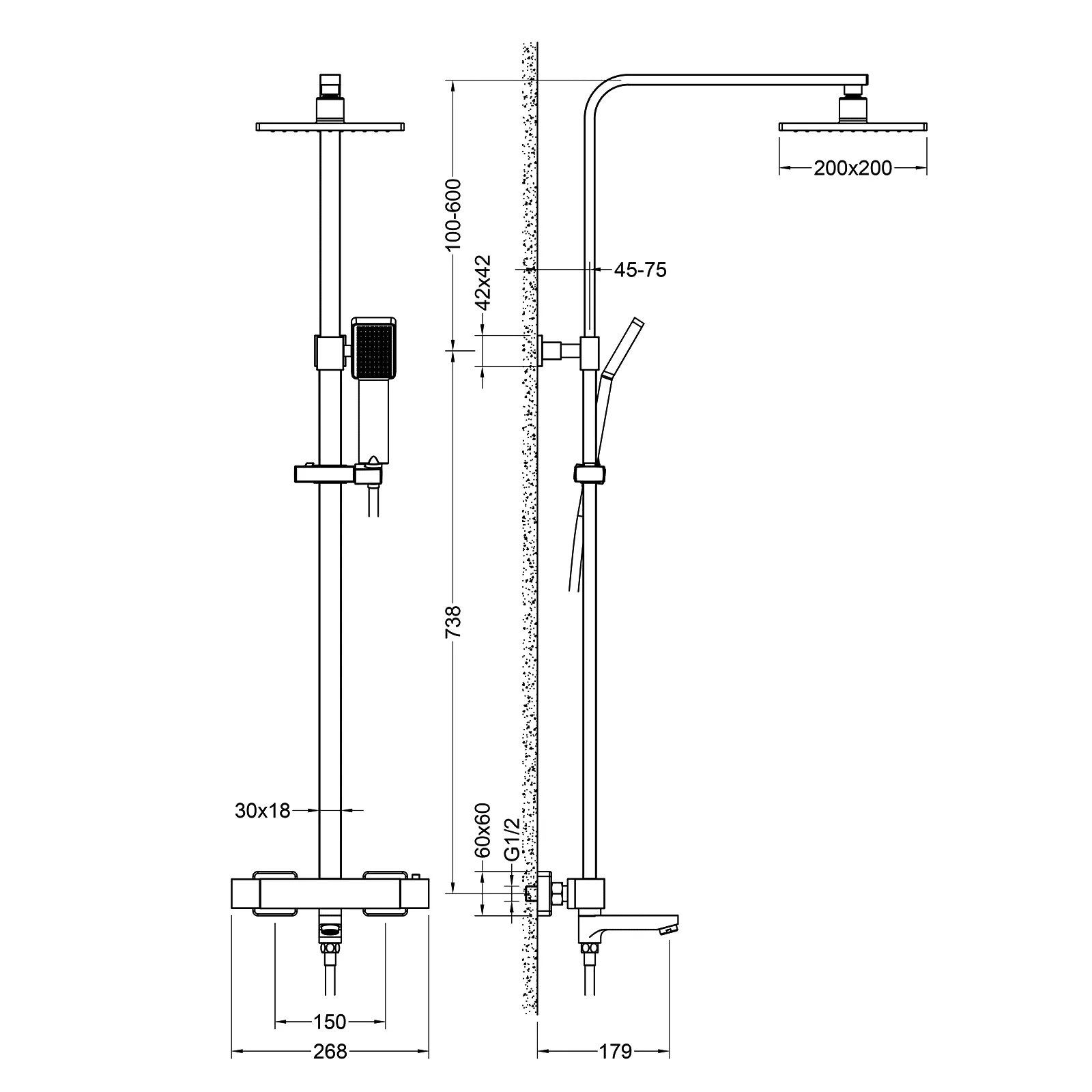 Душевая система с термостатом Timo Tetra-thermo SX-0169/17