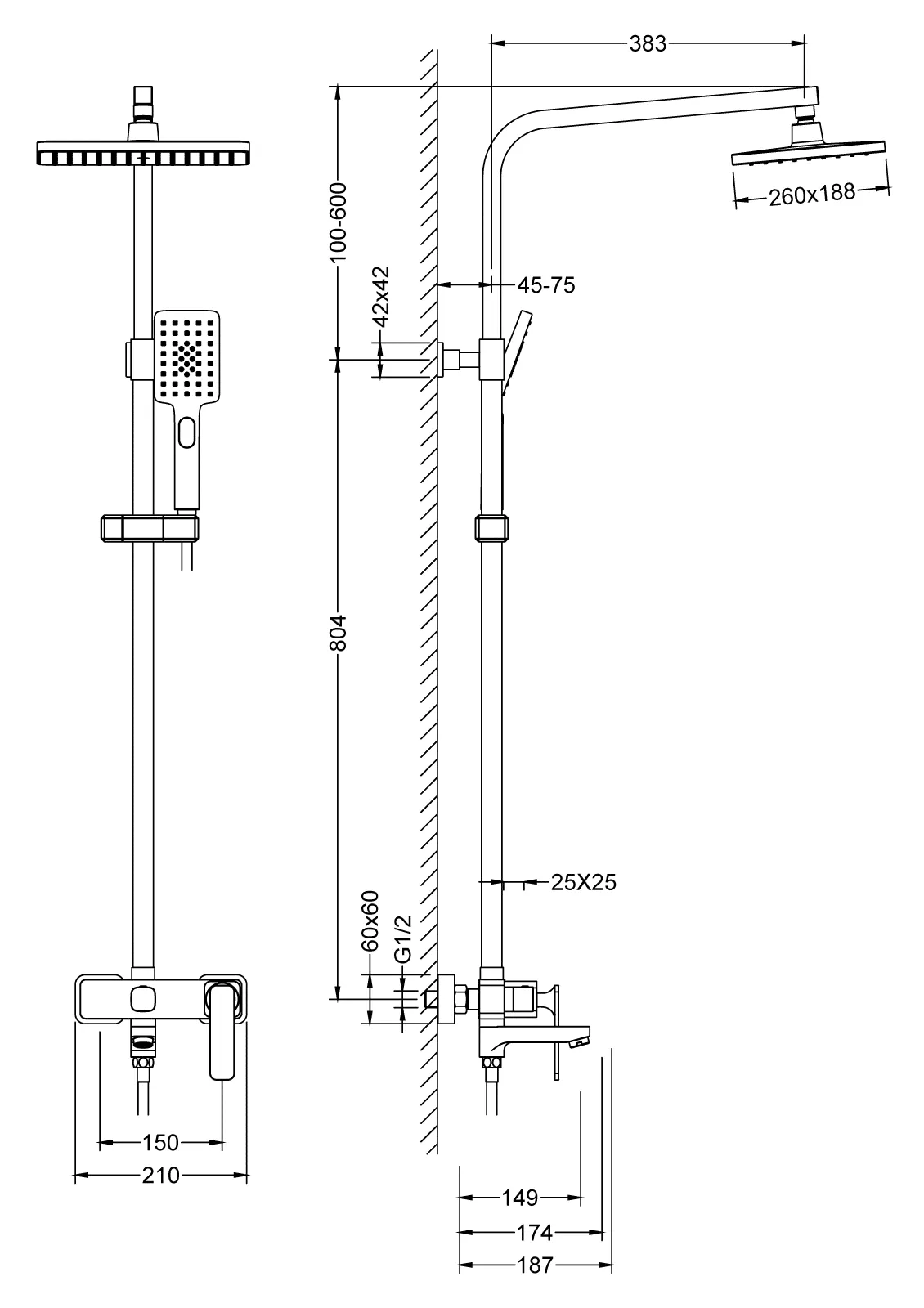 Душевая система Timo Torne SX-4320/03-1