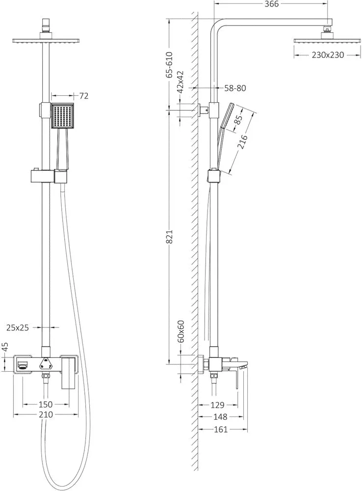 Душевая стойка Timo Selene SX-1030/17-4