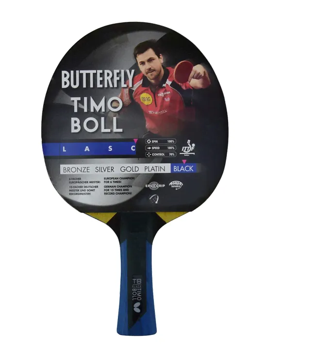 Ракетка для настольного тенниса Butterfly Timo Boll Black, коническая ручка, 7 звезд, Timo Boll Black