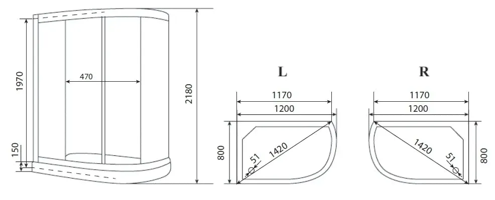 Душевая кабина Timo Eco TE-0702 P-1