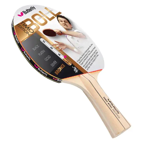 Ракетка для настольного тенниса Butterfly Timo Boll bronze, для начинающих, накладка 1,5 мм ITTF, анатом./кон. ручка-0