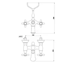 Смеситель Timo Ritz 0144Y silver cross для ванны