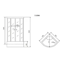 Душевая кабина Timo Standart 90x90 T-5590 без гидромассажа