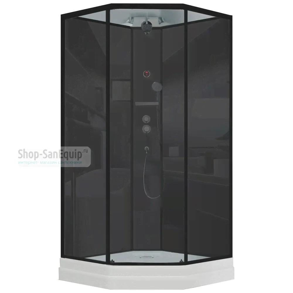 Душевая кабина Timo Ilma 709 Black 90x90x225 см